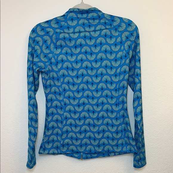Sigrid Olsen Blue Bomber Jacket with All-Over Pattern - Picture 4 of 9